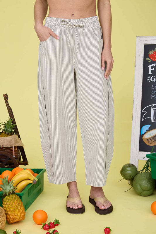 Stripe Drawstring Baggy Pants