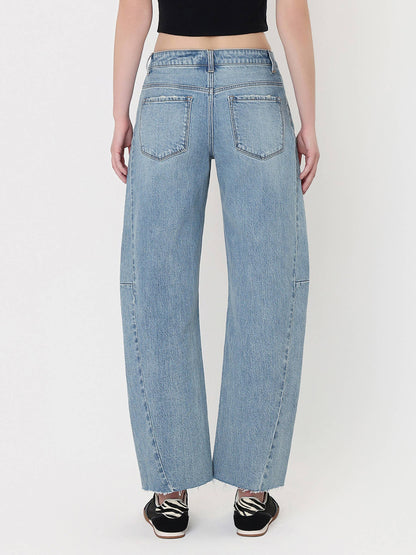 Kate High Rise Barrel Jean (Raw Hem)