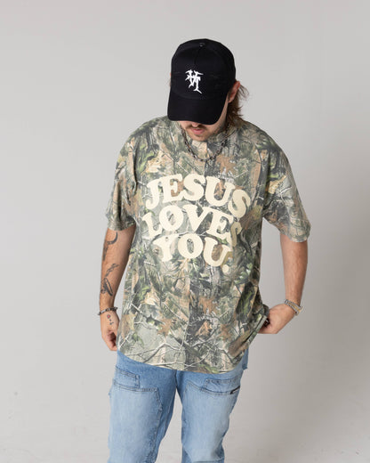 JESUS Loves You Camo Tee-Oversized