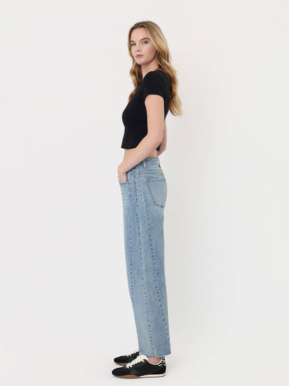 Kate High Rise Barrel Jean (Raw Hem)