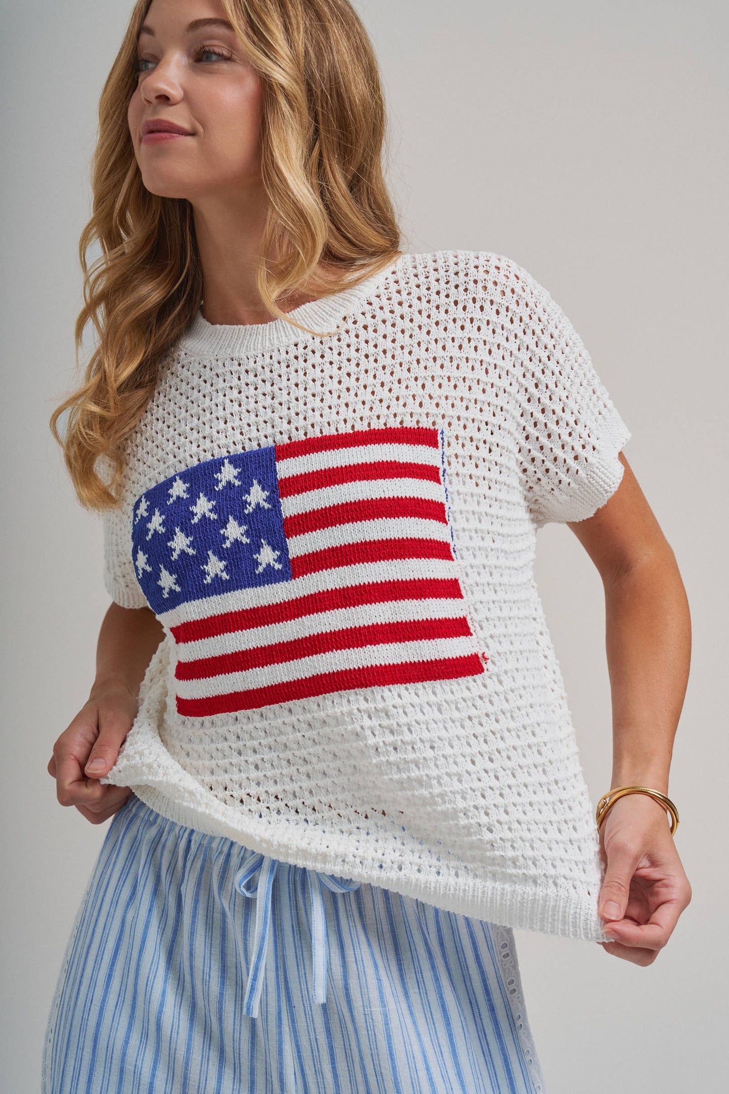 American Flag light weight sweater