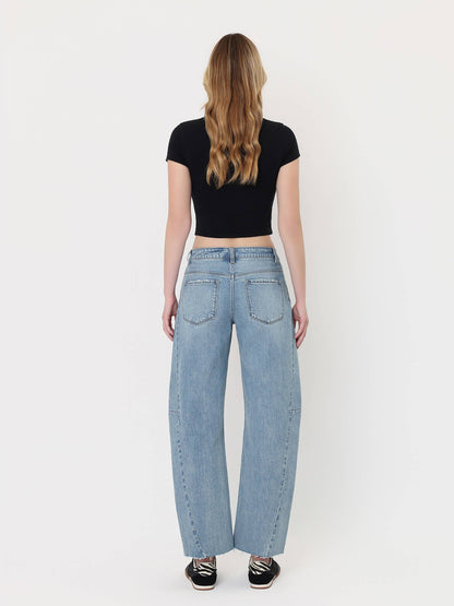Kate High Rise Barrel Jean (Raw Hem)