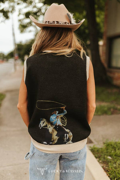 Rope Em’ Knit Ribbed Sweater Vest