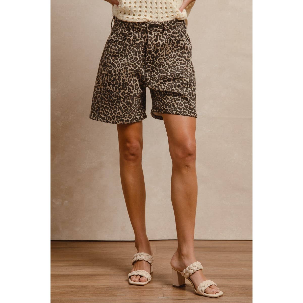 Leopard Print Mom shorts