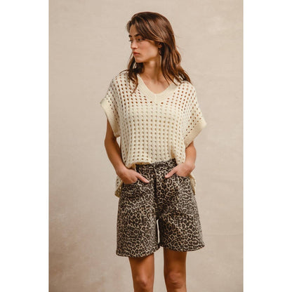 Leopard Print Mom shorts