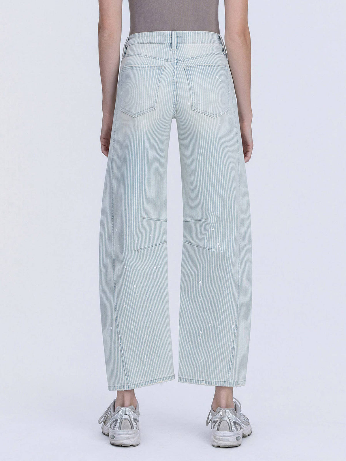 Kate HR Striped Paint Barrel Jeans