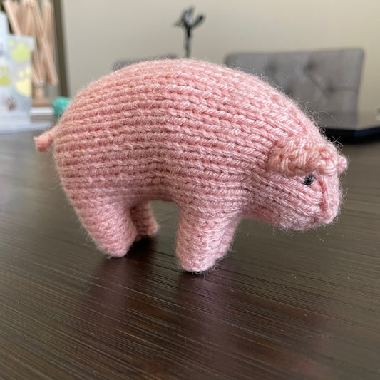 Hand Knit Pig