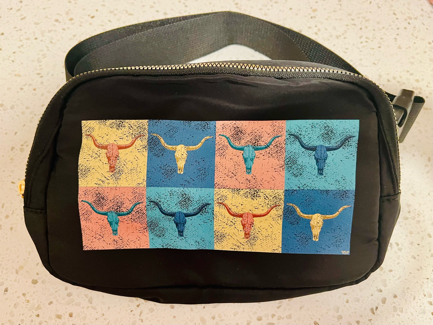 Longhorn Squares Belt Bag