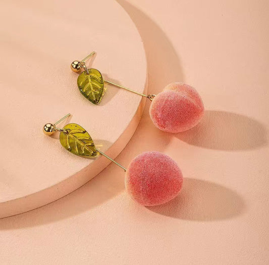 Just Peachy Felt Earrings