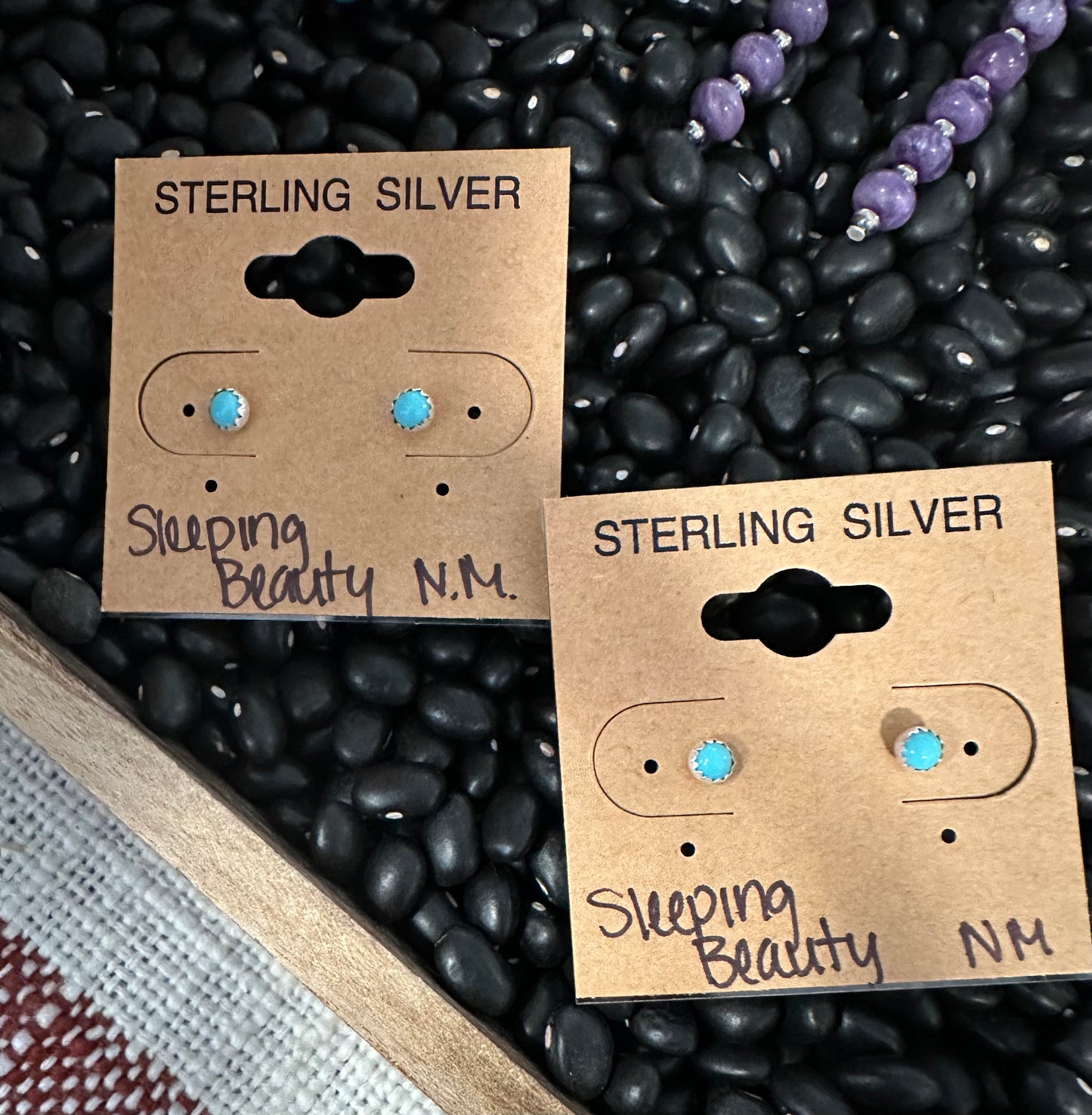 Sleeping beauty stud earrings