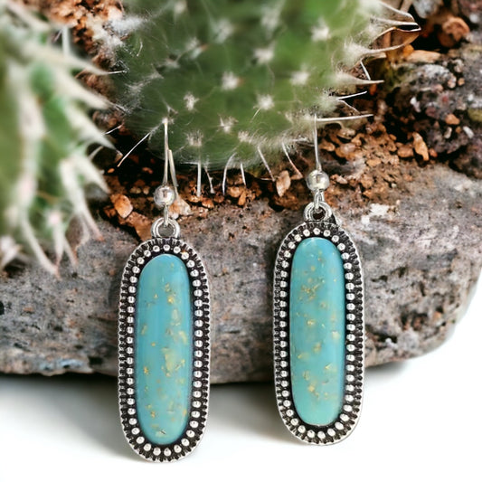 Western Turquoise Drop Earrings