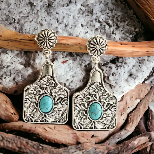 Stock Tag Patterned Earrings