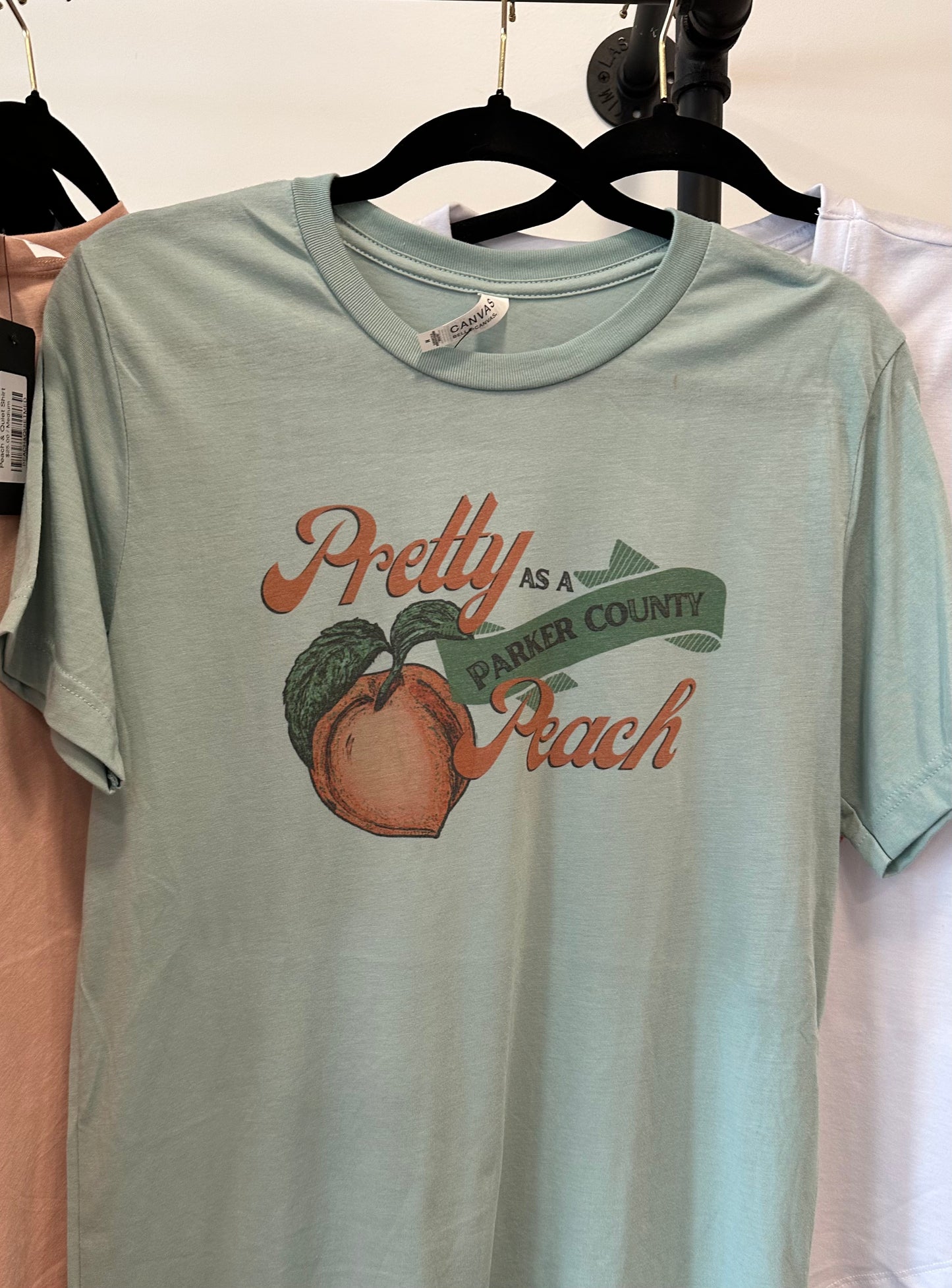 Pretty Parker County Peach Teal Shirt