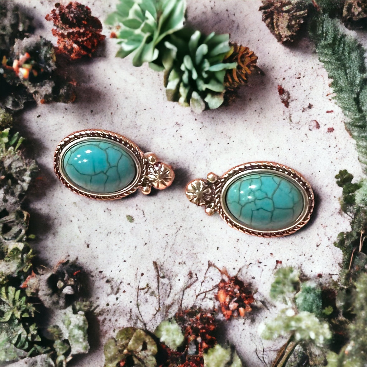 Conch Turquoise Studs