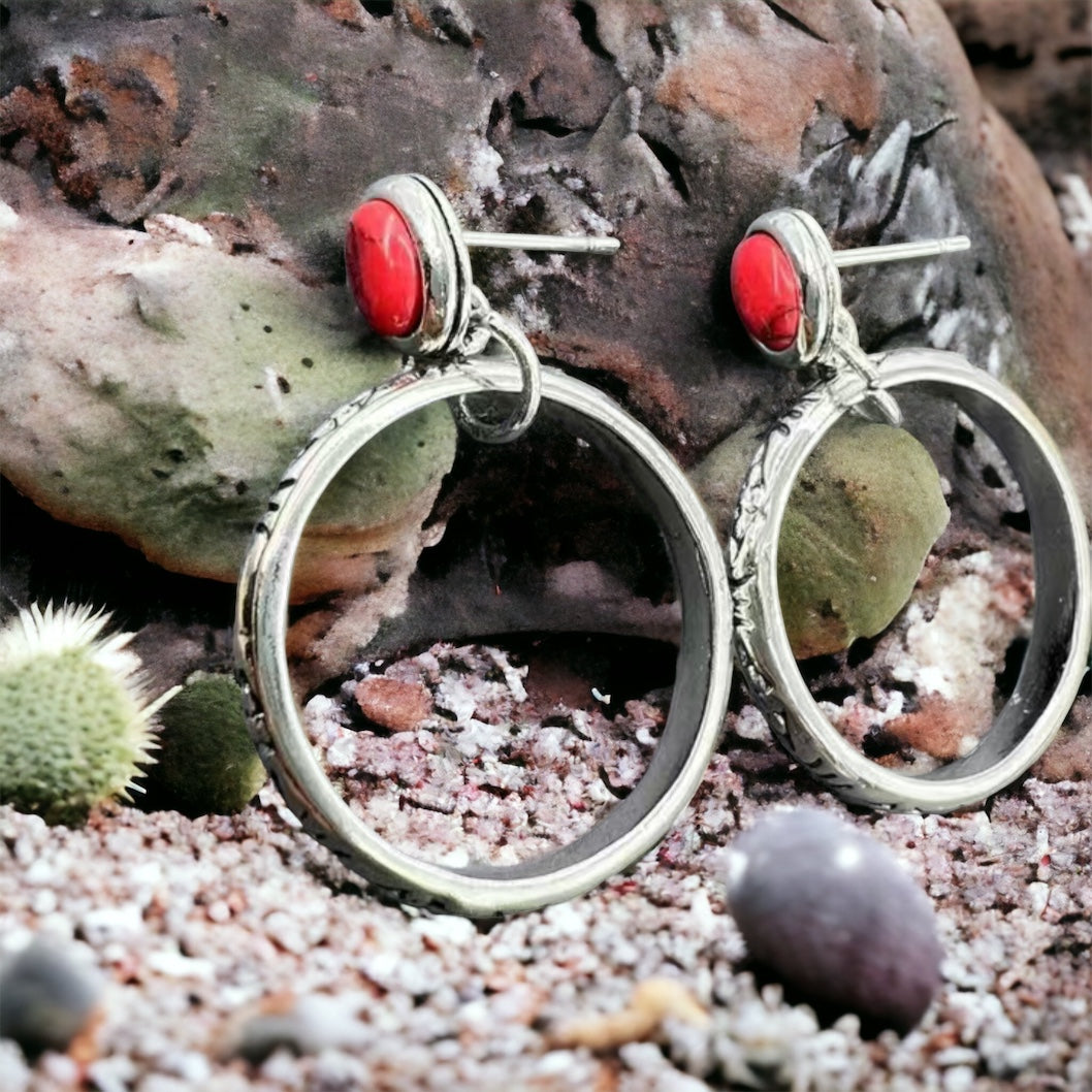 Southwestern Stone Hoop Earrings