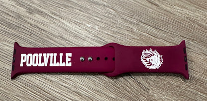 School Spirit Engraved Silicone Apple Watch Band