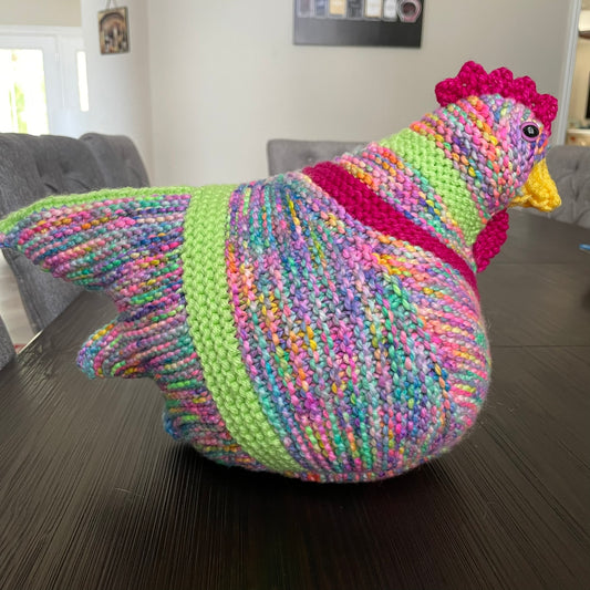 Large Hand Knit Chicken