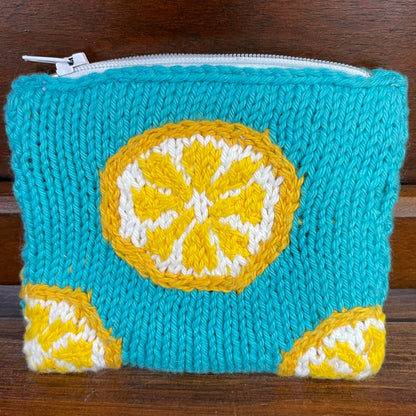 Hand Knit Zip Pouch