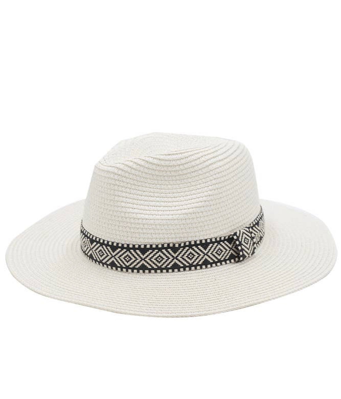 Tribal Band Panama Sun Hat- White